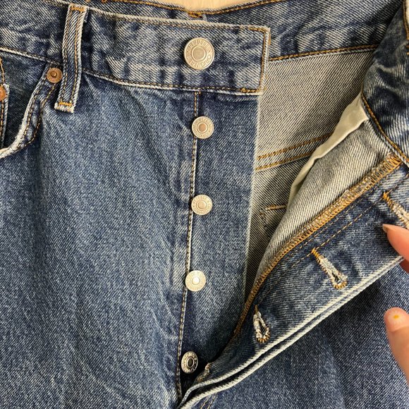 NWT RE/DONE 90's Low Slung Cut Off Shorts in Bleu Mere - Picture 8 of 13